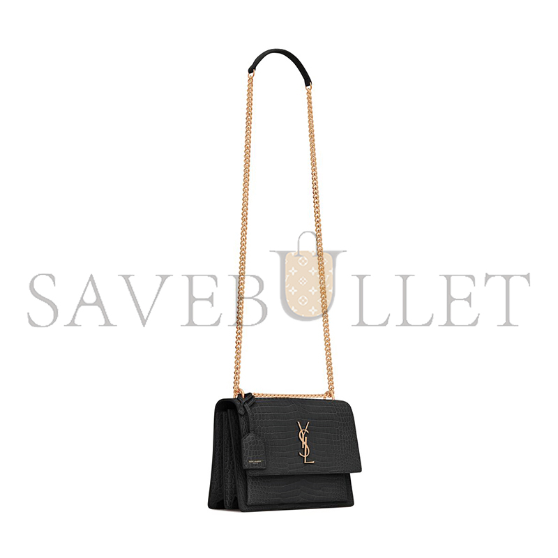 YSL SUNSET MEDIUM IN CROCODILE-EMBOSSED LEATHER 442906DND0J1000 (22*16*6.5cm) YSL SUNSET MEDIUM IN CROCODILE-EMBOSSED LEATHER 442906DND0J1000 (22*16*6.5cm)